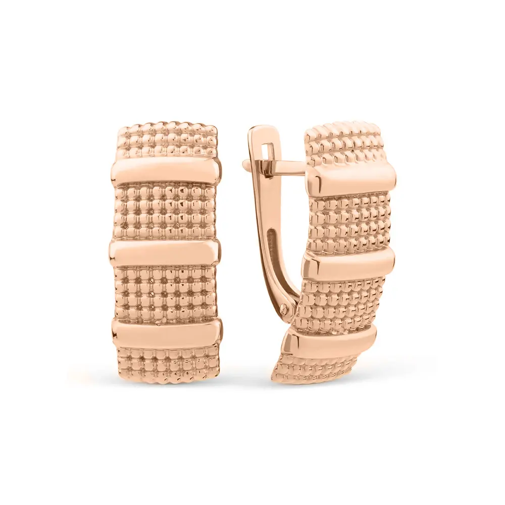 Product image 1 of the product “Drop Earrings “Textured Segments” in 585 Rose Gold ”