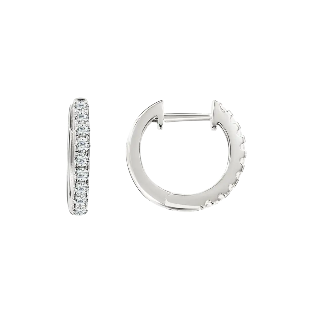 Artikelbild 1 des Artikels “Ohrringe „Creolen mit Steinreihe“ aus 925 Silber mit Zirkonia, Ø 14 mm “
