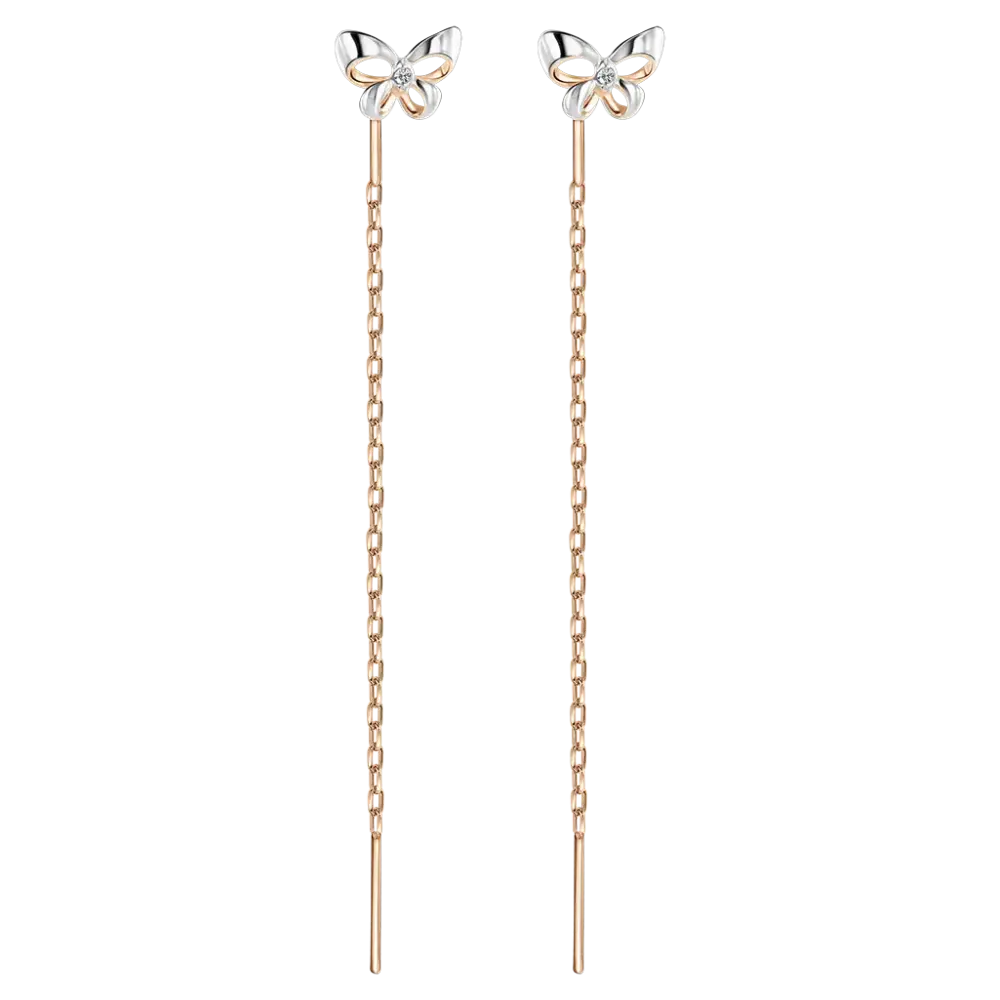 Artikelbild 1 des Artikels “Ohrringe „Durchzieher mit Schmetterling“ aus 585 Rotgold “