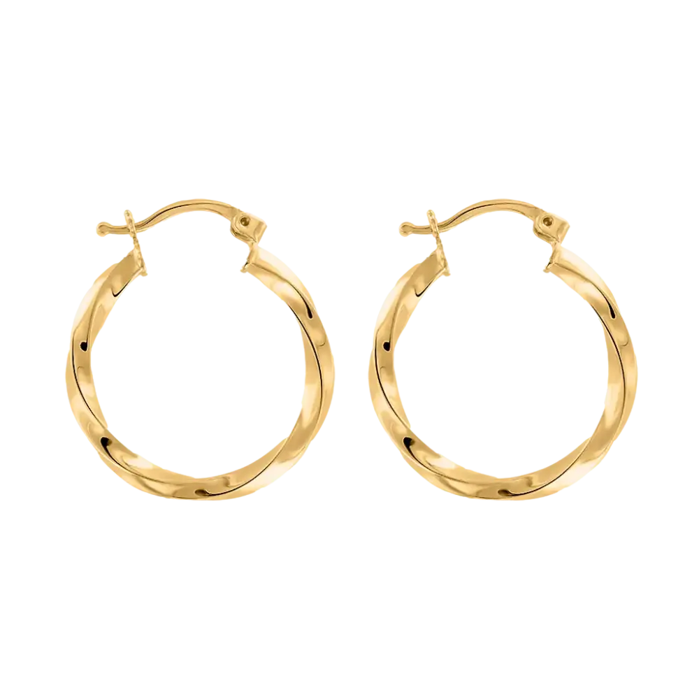 Artikelbild 1 des Artikels “Ohrringe „Gedrehte Creolen“ aus 585 Gelbgold, Ø 28 mm “