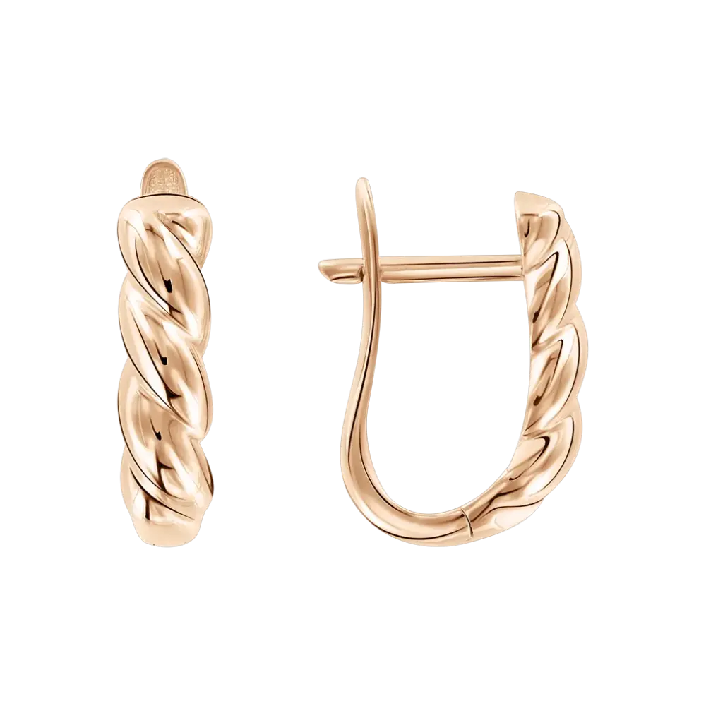 Product image 1 of the product “Earrings “Twisted Wave” in 585 Rose Gold ”