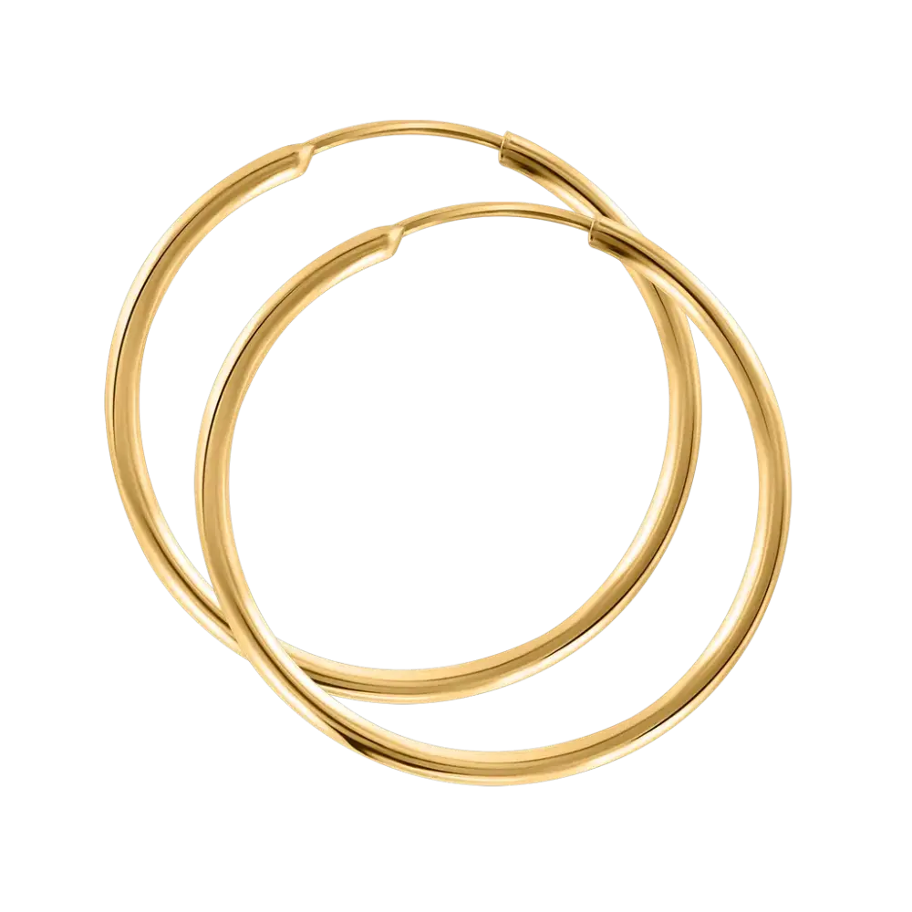 Product image 1 of the product “Earrings “Smooth Hoops” in 585 Yellow Gold, Ø 25 mm ”