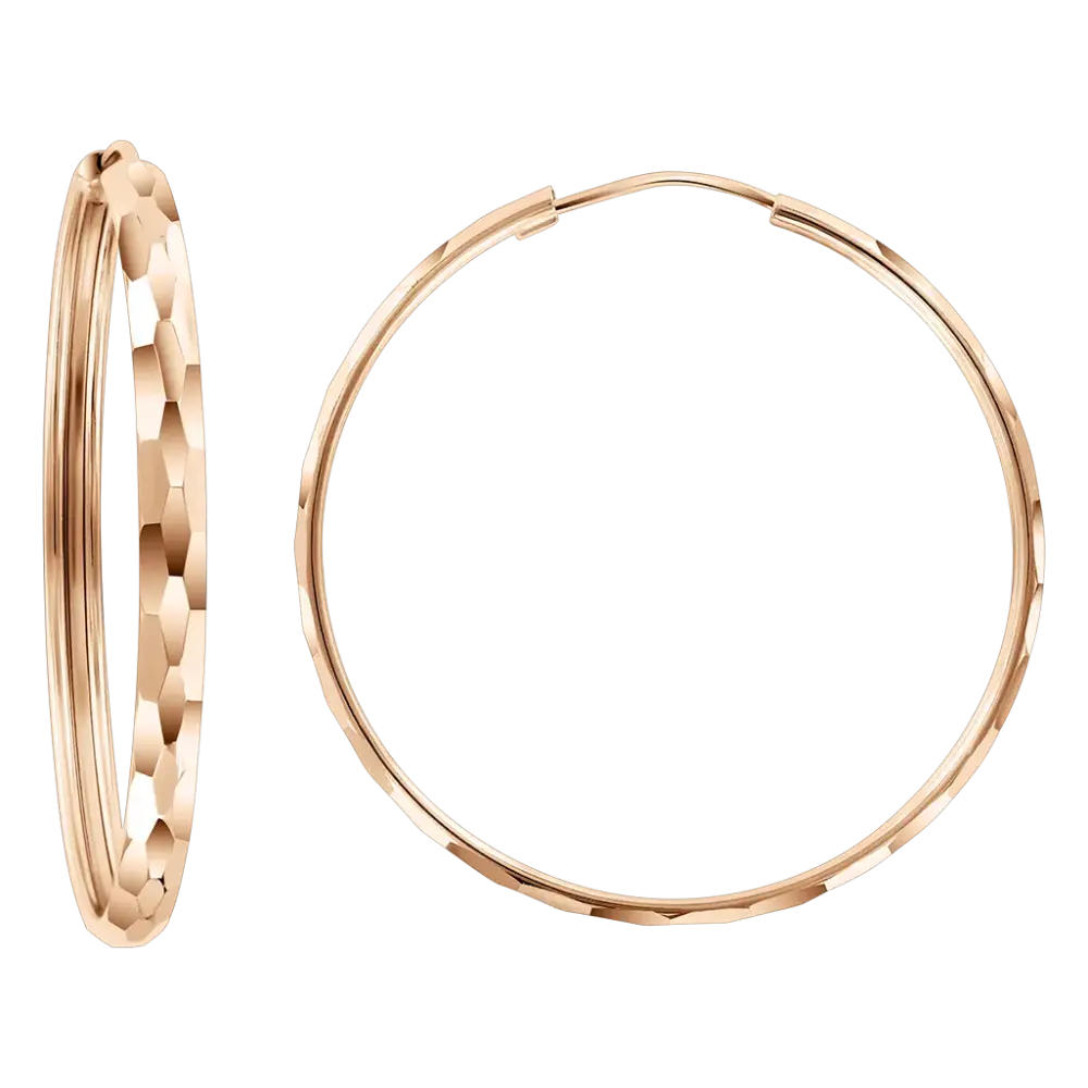 Product image 1 of the product “Earrings “Large Diamond-Cut Hoops” in 585 Rose Gold ”