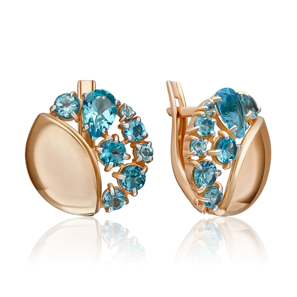 Artikelbild 1 des Artikels “Ohrringe „Halbkugel mit Steinhaufen“ aus 585 Rotgold mit Topas “