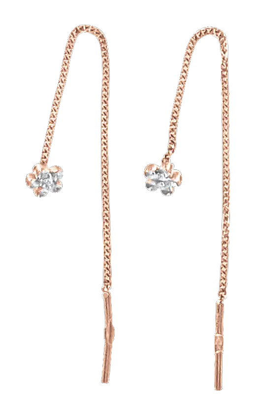 Artikelbild 1 des Artikels “Ohrringe „Ketten-Durchzieher“ aus 585 Rotgold, Höhe 60 mm “