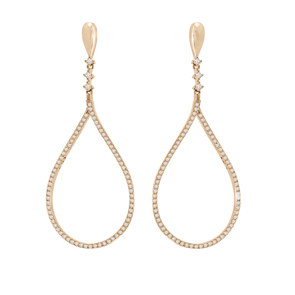Product image 1 of the product “Earrings “Open Drop” in Gold-Plated 925 Sterling Silver with Cubic Zirconia ”