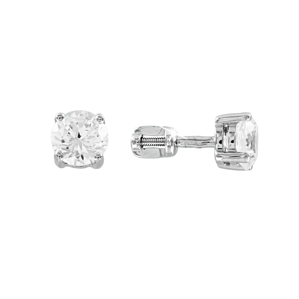 Product image 1 of the product “Earrings “Solitaire Stud” in 585 White Gold with Cubic Zirconia, Ø 6 mm ”