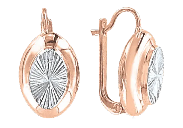 Product image 1 of the product “Earrings “Oval with Radiant Cut” in 585 Two-Tone Gold ”