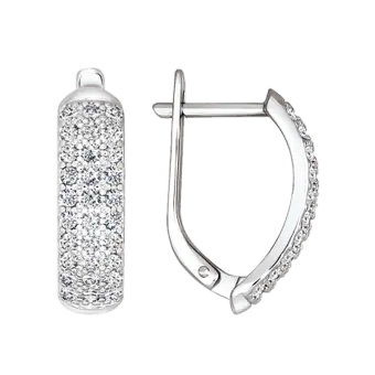 Artikelbild 1 des Artikels “Ohrringe „Pavé breit“ aus 925 Silber mit Zirkonia, Höhe 19 mm “