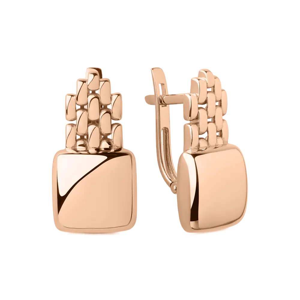 Product image 1 of the product “Earrings “Square with Link Band” in 585 Rose Gold ”