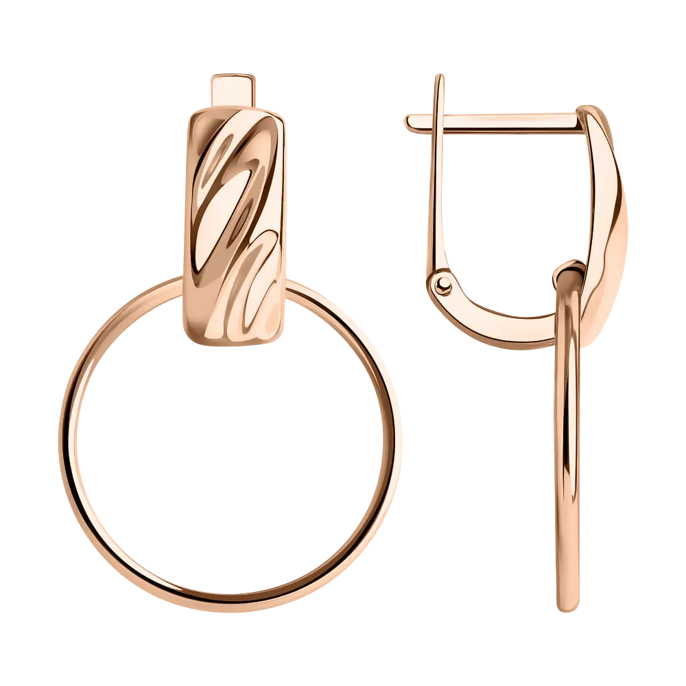 Artikelbild 1 des Artikels “Ohrringe „Ring mit Rillenbügel“ aus 585 Rotgold “