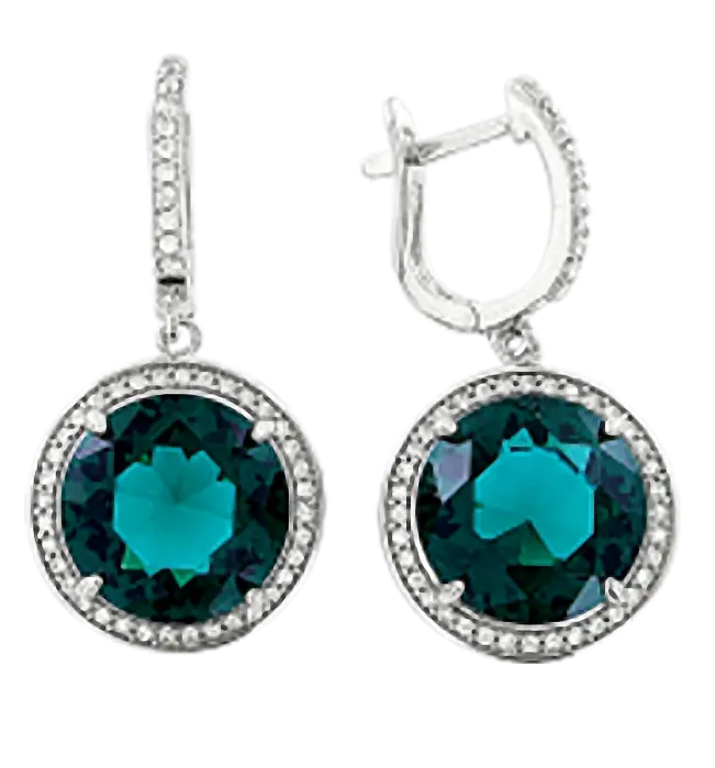 Product image 1 of the product “Earrings “Round in Stone Halo” in 925 Sterling Silver with Cubic Zirconia ”