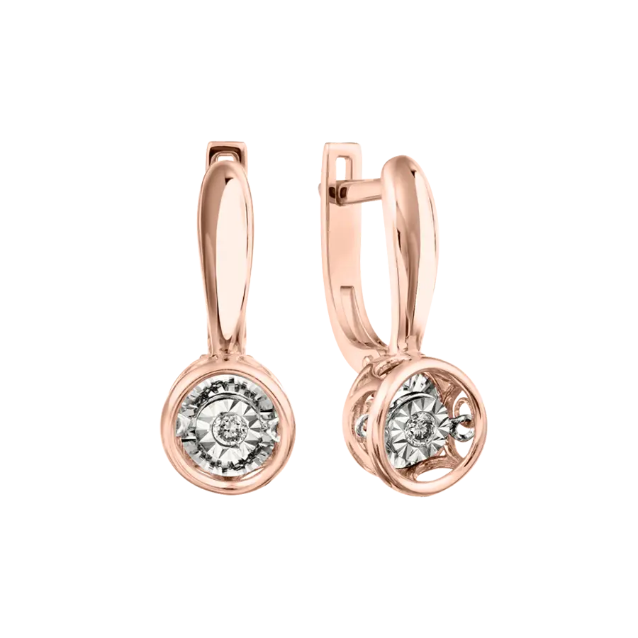 Product image 1 of the product “Earrings “Round Pendant with Stone” in 585 Rose Gold with Diamonds ”