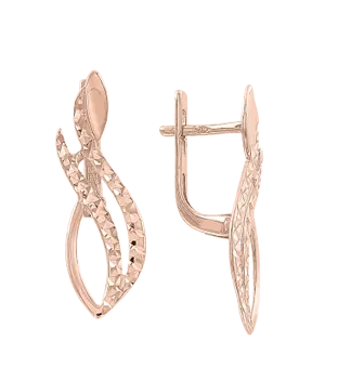 Product image 1 of the product “Earrings “Diamond-Cut Loop” in 585 Rose Gold ”