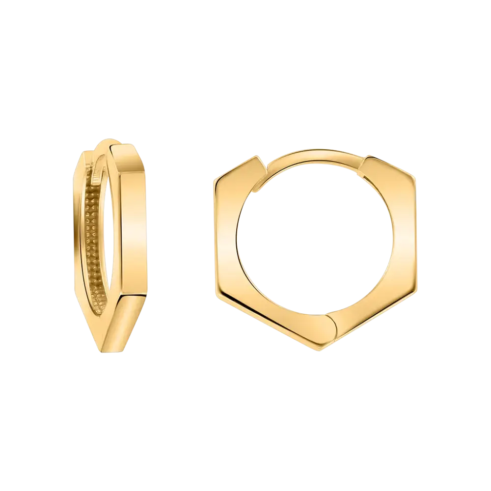 Product image 1 of the product “Earrings “Hexagonal Hoops” in 585 Yellow Gold ”