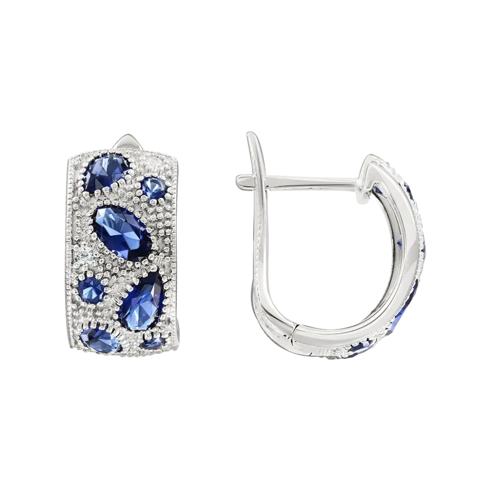 Artikelbild 1 des Artikels “Ohrringe „Steinmosaik breit“ aus 925 Silber mit Zirkonia “
