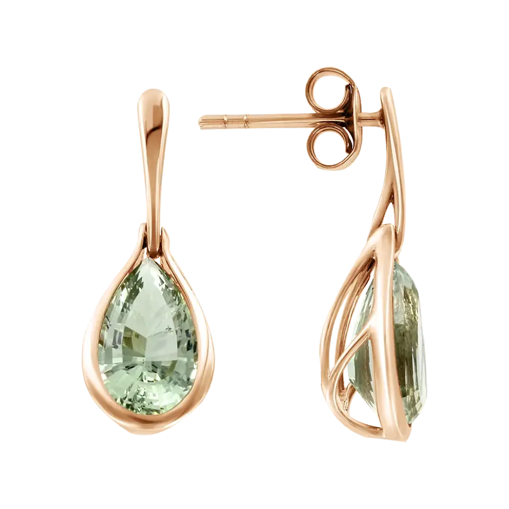 Product image 1 of the product “Earrings “Teardrop” in 585 Rose Gold with Amethyst ”
