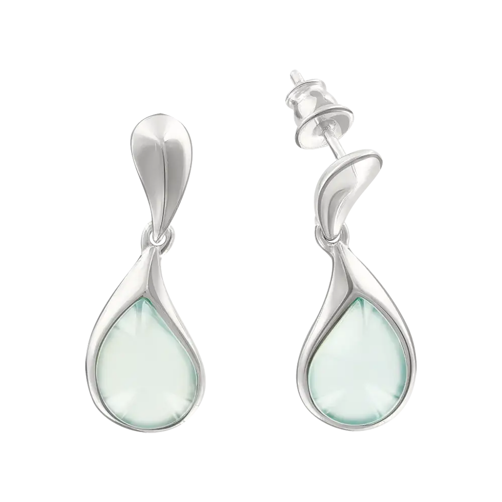 Product image 1 of the product “Earrings “Teardrop with Sweep” in 925 Sterling Silver with Quartz ”