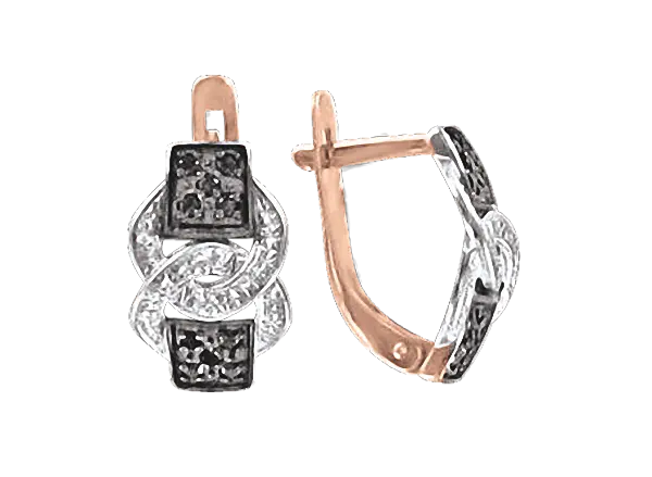 Product image 1 of the product “Earrings “Intertwined Rings” in 585 White Gold with Cubic Zirconia ”