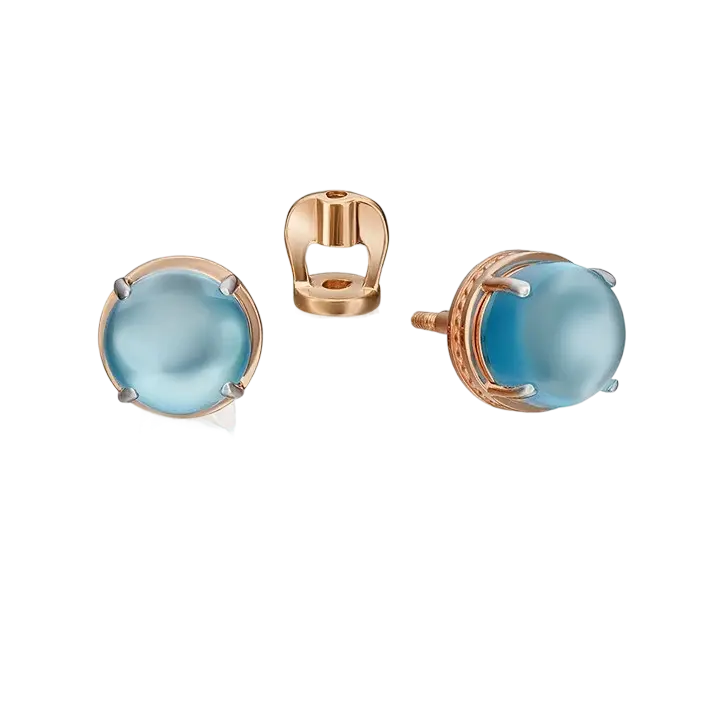 Artikelbild 1 des Artikels “Ohrstecker „Cabochon“ aus 585 Rotgold mit Topas “
