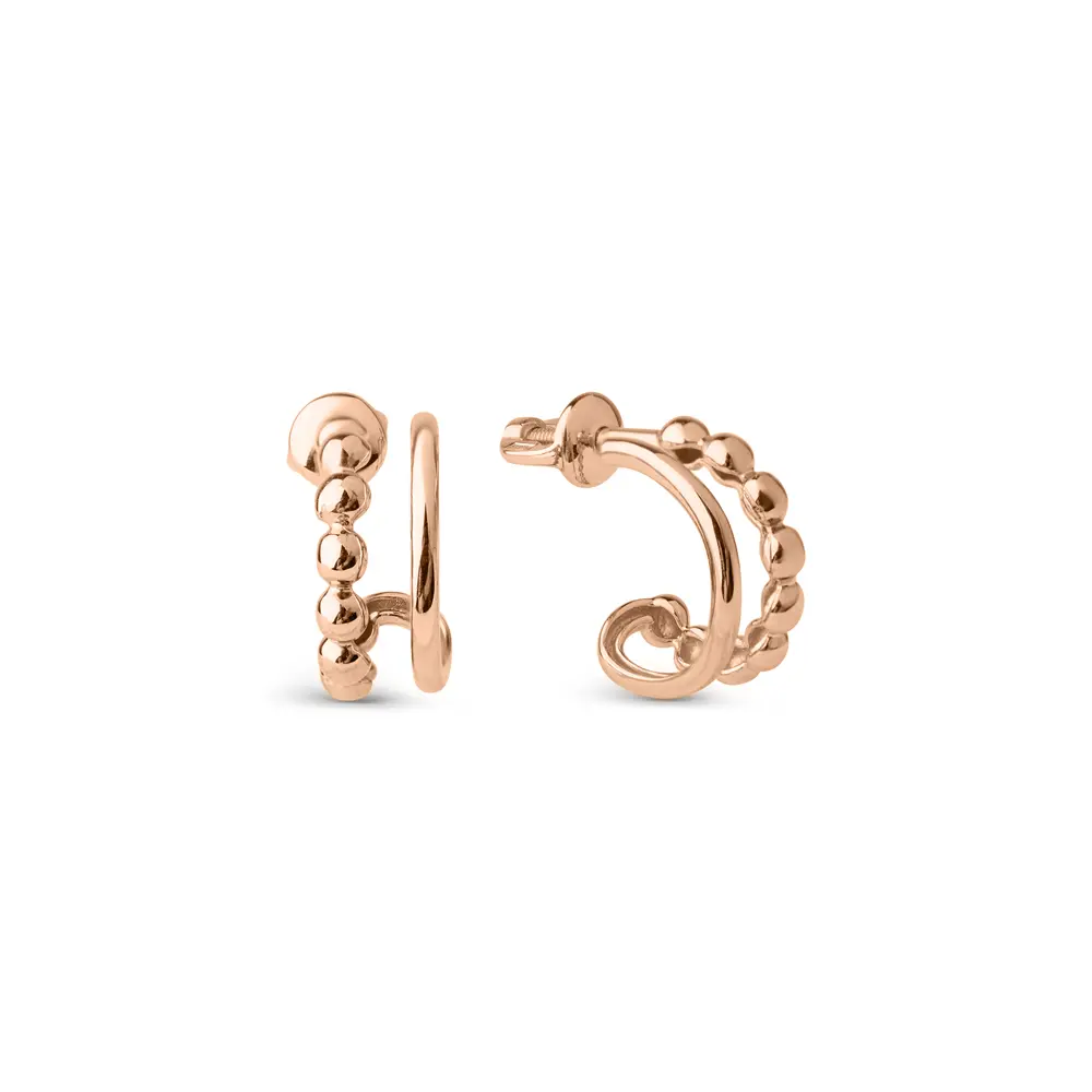 Artikelbild 1 des Artikels “Ohrstecker „Doppelreif mit Kugeln“ aus 585 Rotgold “