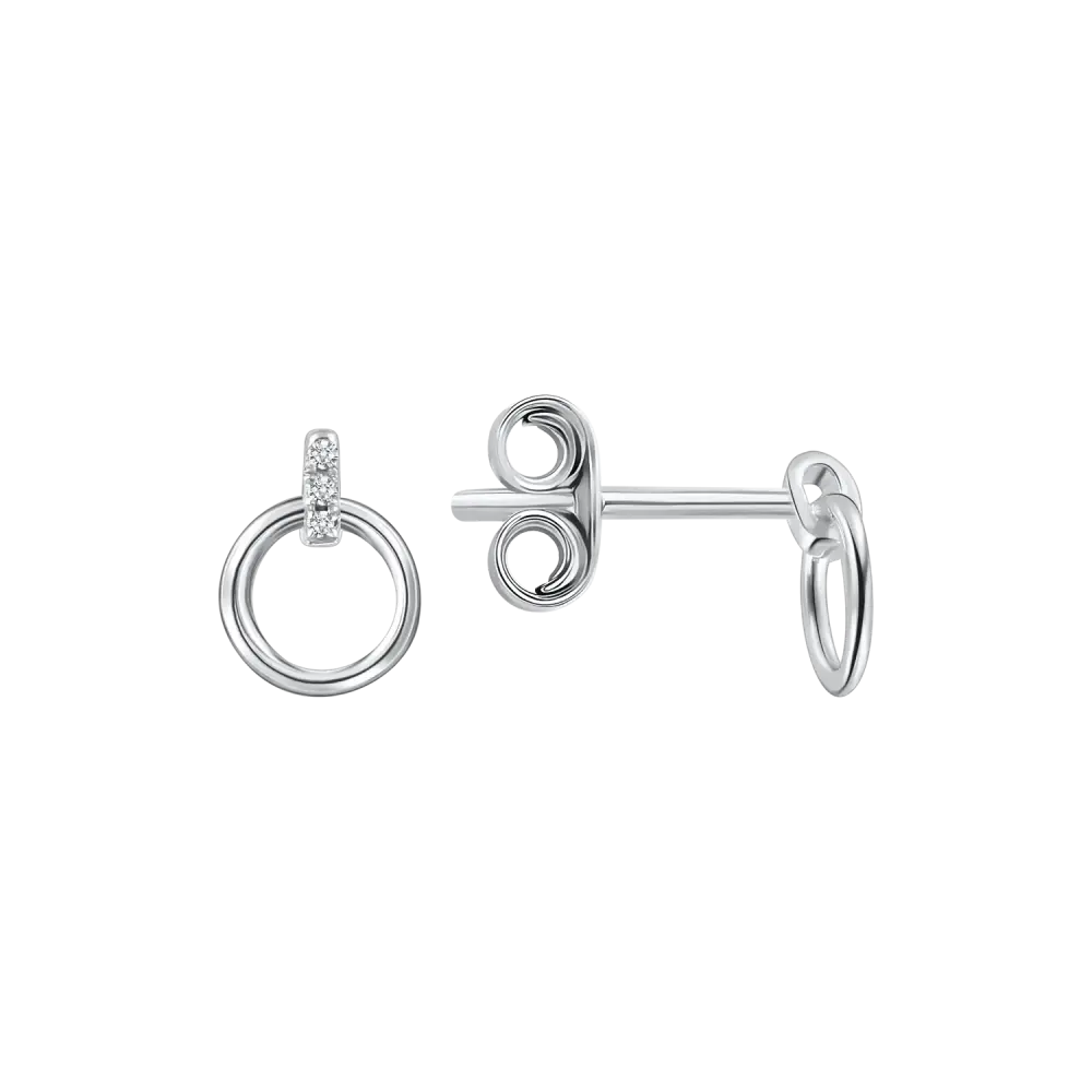 Artikelbild 1 des Artikels “Ohrstecker „Doppelring“ aus 925 Silber mit Zirkonia “