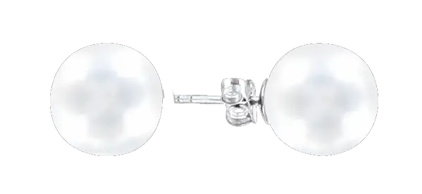 Product image 1 of the product “Stud Earrings “Single Pearl” in 925 Sterling Silver with Pearls, Ø 11 mm ”