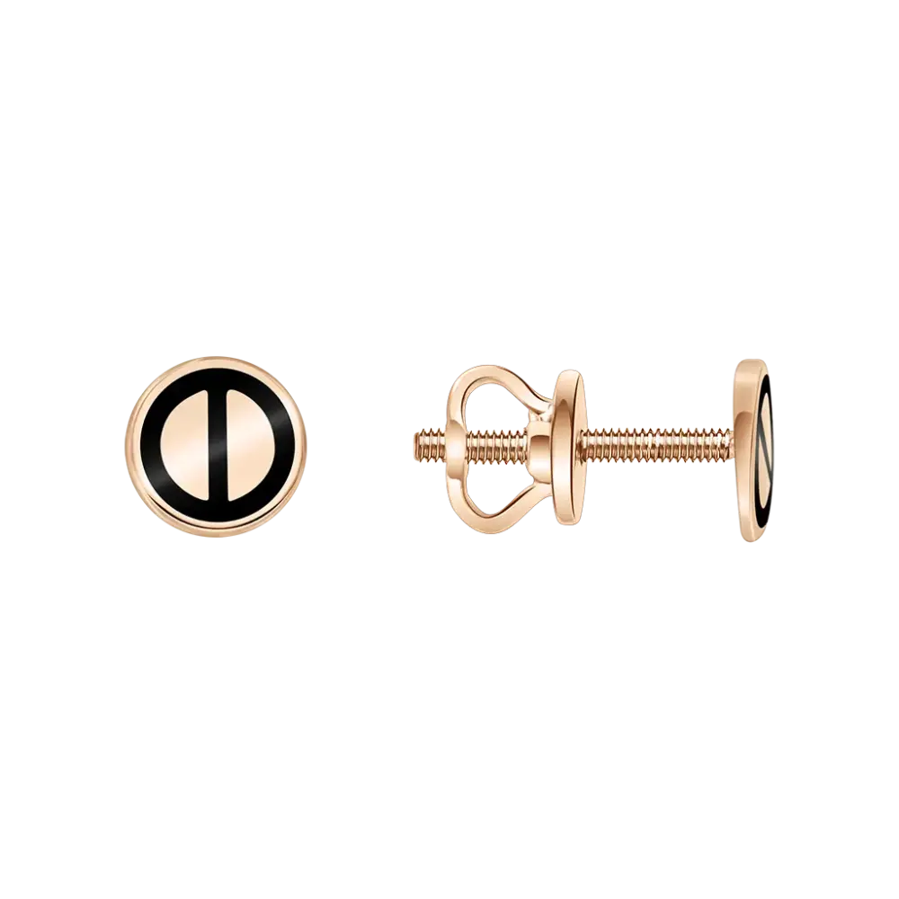 Artikelbild 1 des Artikels “Ohrstecker „Rund mit schwarzer Emaille“ aus 585 Rotgold “
