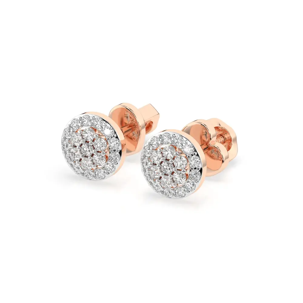 Artikelbild 1 des Artikels “Ohrstecker „Runde Scheibe mit Pavé“ aus 585 Bicolor-Gold mit Brillanten “