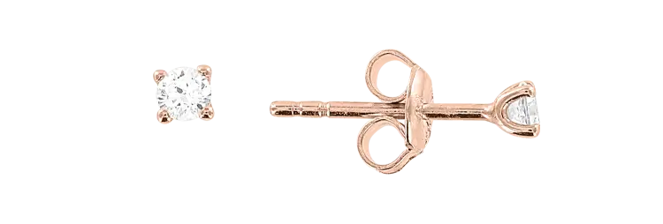 Product image 1 of the product “Stud Earrings “Solitaire” in Gold-Plated 925 Sterling Silver with Cubic Zirconia ”