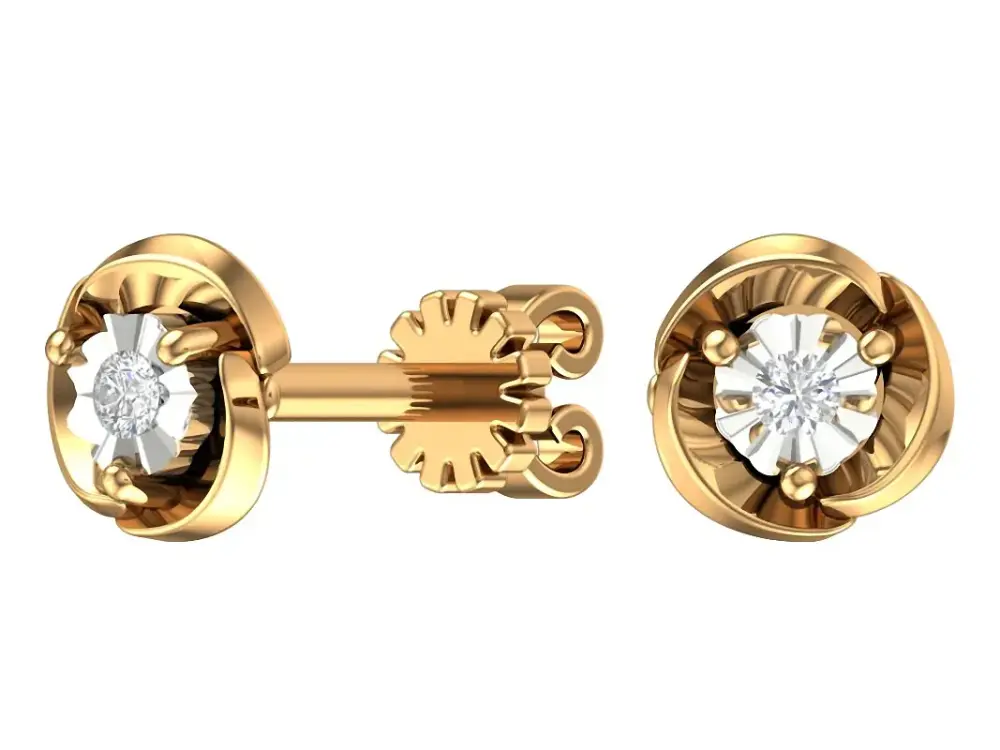 Artikelbild 1 des Artikels “Ohrstecker „Solitär in Fassung“ aus 585 Gelbgold mit Brillanten “