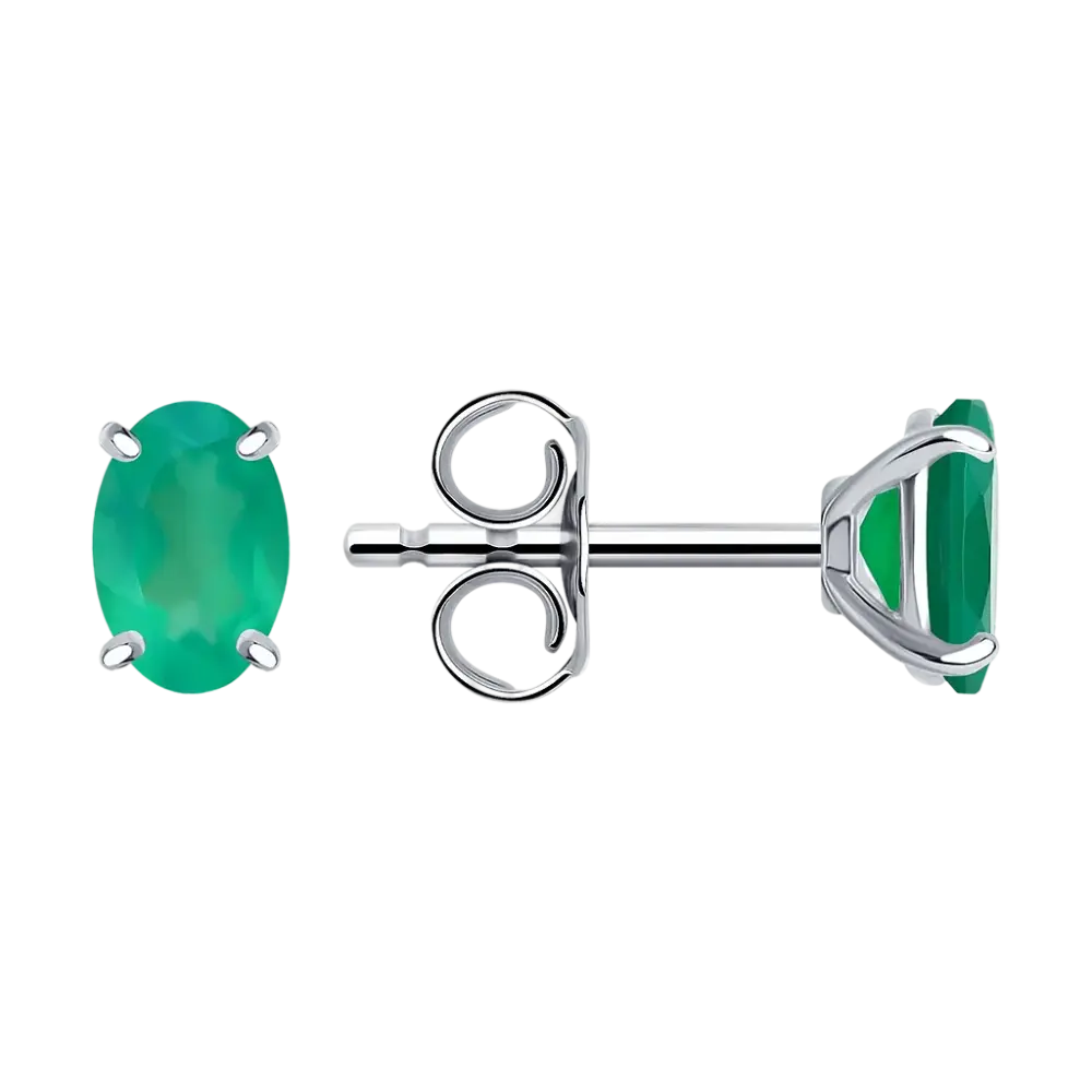 Artikelbild 1 des Artikels “Ohrstecker „Solitär oval“ aus 925 Silber mit Achat “