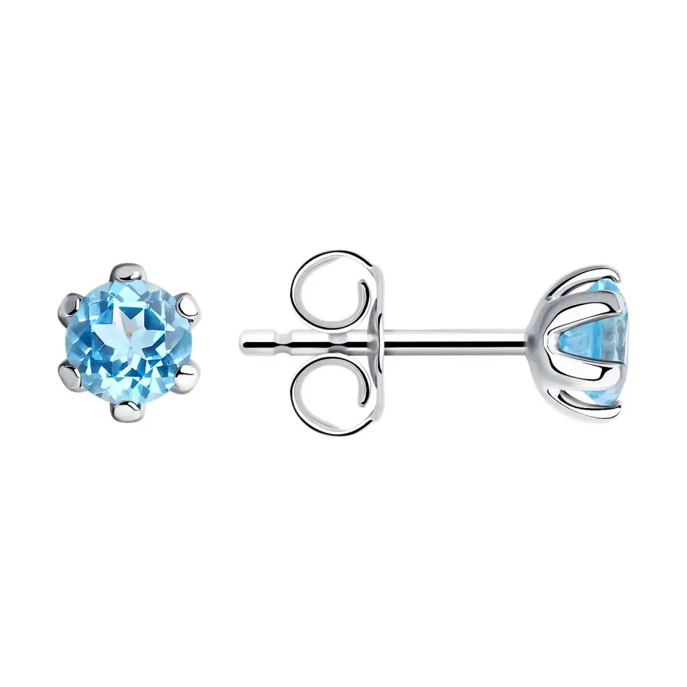 Product image 1 of the product “Stud Earrings “Claw-Set Topaz” in 925 Sterling Silver with Topaz ”