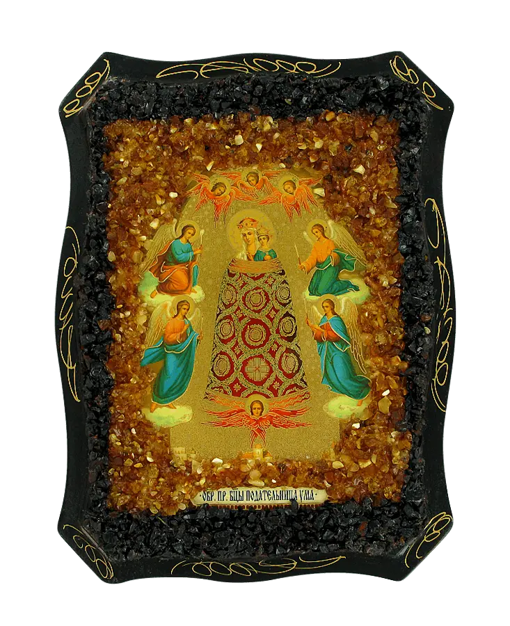 Product image 1 of the product “Amber Icon “the Mother of God” ”