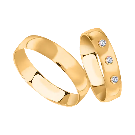 Artikelbild 1 des Artikels “Trauring „Glatt mit Steinen“ aus 585 Gelbgold mit Brillanten “