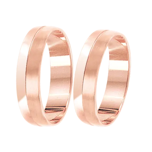 Product image 1 of the product “Wedding Ring “Matte with Offset Edge” in 585 Rose Gold ”