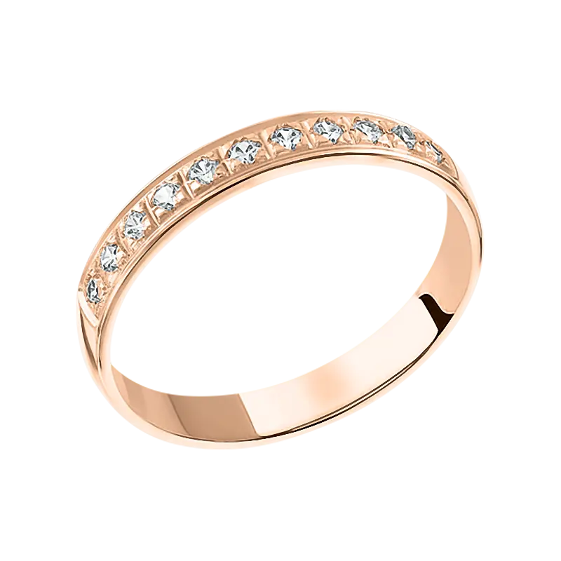 Product image 1 of the product “Wedding Ring “Stone Row” in 585 Rose Gold with Cubic Zirconia ”