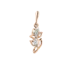 Product image 1 of the product “Pendant “Flower with Leaves” in 585 Rose Gold with Cubic Zirconia ”