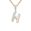 Product image 1 of the product “Pendant “Letter H with Stones” in 585 Two-Tone Gold with Cubic Zirconia ”