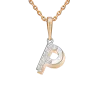 Product image 1 of the product “Pendant “Letter P with Stones” in 585 Two-Tone Gold with Cubic Zirconia ”