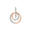 Product image 1 of the product “Pendant “Double Circle with Stones” in 585 Two-Tone Gold with Cubic Zirconia ”