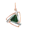 Product image 1 of the product “Pendant “Triangle with Frame” in 585 Two-Tone Gold with Synthetic Emerald ”