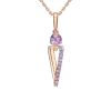 Product image 1 of the product “Pendant “Triangle with Stone Row” in 585 Rose Gold with Amethyst ”