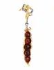 Product image 1 of the product “Pendant “Pea Pod” in Gold-Plated 925 Sterling Silver with Amber ”
