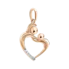 Artikelbild 1 des Artikels “Anhänger „Herz mit Mutter und Kind“ aus 585 Rotgold mit Zirkonia, Höhe 22 mm “