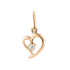 Artikelbild 1 des Artikels “Anhänger „Herz mit Solitär“ aus 585 Rotgold mit Brillanten, Höhe 18,5 mm “