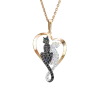 Product image 1 of the product “Pendant “Cat in Heart” in 585 Rose Gold with Cubic Zirconia ”