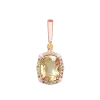 Product image 1 of the product “Pendant “Cushion Shape with Stone Halo” in 585 Rose Gold with Cubic Zirconia and Topaz ”