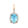 Product image 1 of the product “Pendant “Cushion Topaz with Stone Halo” in 585 Rose Gold with Cubic Zirconia and Topaz ”