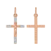 Product image 1 of the product “Pendant “Cross with Crucifix and Stones” in 585 Rose Gold with Cubic Zirconia ”